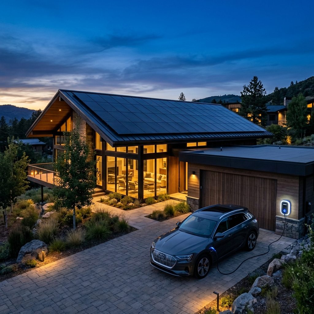 Smart energy home with electric vehicle charging station